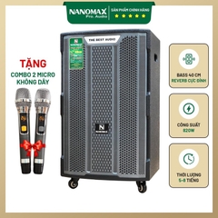Loa Kéo Nanomax K-180 Bass 40cm 820w Lưới Xám Karaoke Bluetooth