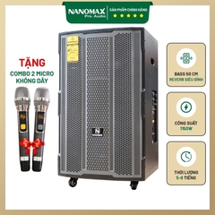 Loa Kéo Công Suất Lớn Nanomax SK-18F5 Bass 5 Tấc 50cm Công Suất 1150w Karaoke Bluetooth Lưới Xám 2024