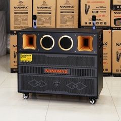 Loa Kéo Nanomax Sài Bình Và Điện Pro-218 Bass Đôi 50cm 3000Watt | Công Suất Lớn Tặng Kèm 2 Mic Hát Karaoke