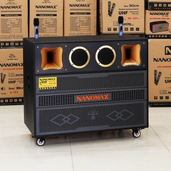 Loa Kéo Nanomax Sài Bình Và Điện Pro-218 Bass Đôi 50cm 3000Watt | Công Suất Lớn Tặng Kèm 2 Mic Hát Karaoke