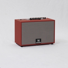 Loa Karaoke Xách Tay Nanomax K-01 ( Nâu ) Bass 20cm 120w Tặng Kèm 2 Mic Hát Karaoke