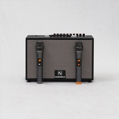 Loa Karaoke Xách Tay Nanomax K-01 Đen Bass 20cm 120w Tặng Kèm 2 Mic Hát Karaoke