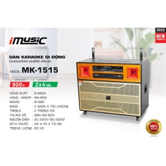 Loa kéo điện 4 tấc đôi  iMusic MK-1515 công suất 900W. Hàng chính hãng Việt Nam sản xuất.