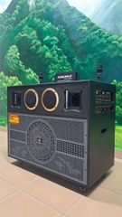 Loa Kéo Bình Bass Đôi Nanomax Pro-219 2200w Bass 40cm x2 Karaoke Bluetooth Tặng Kèm 2 Mic UHF Chống Hú