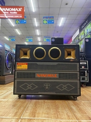 Loa Kéo Bình Bass Đôi Nanomax Pro-219 2200w Bass 40cm x2 Karaoke Bluetooth Tặng Kèm 2 Mic UHF Chống Hú