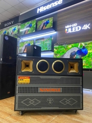 Loa Kéo Bình Bass Đôi Nanomax Pro-219 2200w Bass 40cm x2 Karaoke Bluetooth Tặng Kèm 2 Mic UHF Chống Hú
