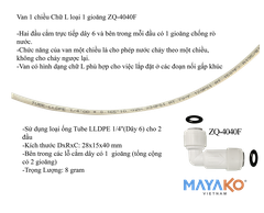 Van một chiều - Van một chiều chân ren xoáy - Van một chiều chữ L