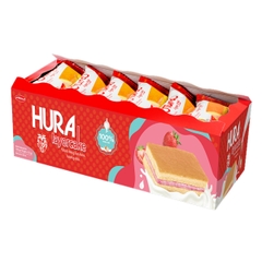 Hura Layer cake in demi paper box 300g - Strawberry flavor
