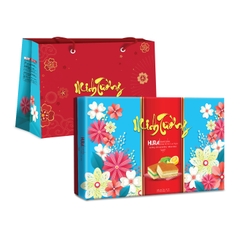 Minh Tuong Hura Layer Cake In Paper Box 270g - Pandan - Vanilla Lemon Flavor