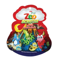 Zoo monster jelly candy in 3D plastic bag 50g