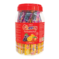 Cheery Assorted Flavor Chewy Candy In Jar 1080g (Orange - Strawberry - Grape)