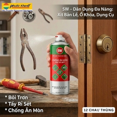 [Chính hãng] Chai xịt Tẩy Rỉ Sét Và Bôi Trơn 5W - 310g Xịt ổ khoá, bảng lề, bugi, công tắc ôtô xe máy..
