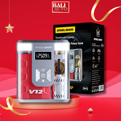 Kích bình đa năng STEEL MATE V12 - Bơm lốp, kích bình, sạc dự phòng công suốt lớn