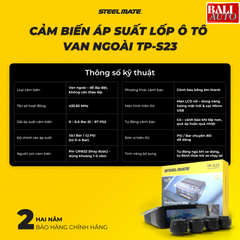 [New] Cảm biến áp suất lốp ô tô van ngoài STEEL MATE TP-S23 - thiết kế đẹp, dễ lắp đặt, bền bỉ