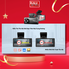 Camera hành trình VIETMAP SPEEDMAP M2 hiển thị tốc độ giới hạn, cảnh báo giao thông
