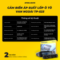 [New] Cảm biến áp suất lốp ô tô van ngoài STEEL MATE TP-S23 - thiết kế đẹp, dễ lắp đặt, bền bỉ