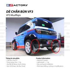 Dè chắn bùn cho xe Vinfast VF3 B-Factory - Sản phẩm chính hãng có VAT