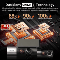 Camera hành trình 70mai 4K T800 3 kênh với chế độ 4K kép, cảm biến STARVIS 2 IMX678