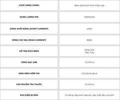 Kích bình đa năng STEEL MATE V12 - Bơm lốp, kích bình, sạc dự phòng công suốt lớn