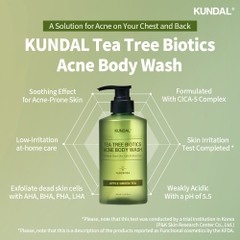SỮA TẮM NGỪA MỤN KUNDAL TEA TREE BIOTICS 500ML