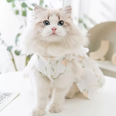 Áo váy mèo thú cưng công chúa ngọc trai trắng