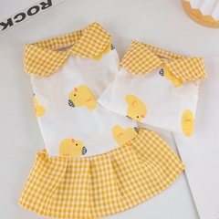 Áo váy chó mèo thú cưng vịt vàng
