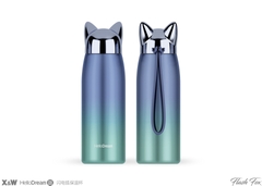 Bình giữ nhiệt inox nắp hình tai mèo màu ombre (300ml)