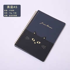 Sổ lò xo A5 hình mèo đen bìa cứng 140 trang