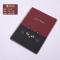 Sổ lò xo A5 hình mèo đen bìa cứng 140 trang