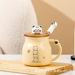 Cốc hình mèo có nắp gỗ 300ml