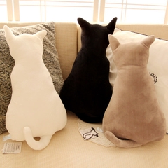Gối tựa lưng hình mèo đơn sắc size 45cm