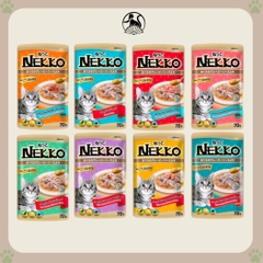 Pate Nekko dành cho mèo trưởng thành đủ vị sốt và thạch gói 70g hàng chính hãng