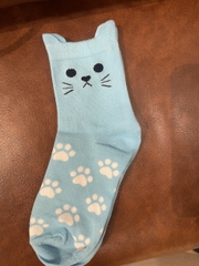 Vớ Tất Cổ Ngắn Chất Liệu Cotton Nữ Hình Mèo Dễ Thương Phong Cách Hàn Quốc Nhật Bản Mùa hè Mùa đông