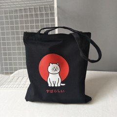 Túi tote hoạ tiết mèo lanh lợi