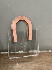 Túi nhựa trong sz bé 10x8 cm (quai đỏ, xanh, hồng, trắng)