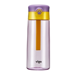 Bình nước tritan chịu nhiệt nắp hình chân mèo 520ml màu tím