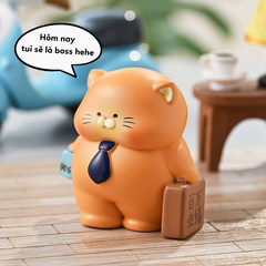 Bộ Blind Box Mèo Cam ú Vô Tri Ngộ Nghĩnh Đáng Yêu Dùng Trang Trí Góc Học Tập Bàn Làm Việc - Set gồm 6 hộp