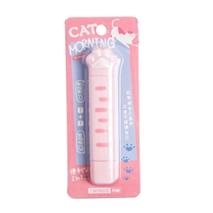 Bút xoá hình chân mèo 2 đầu trắng hồng vàng