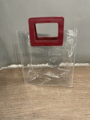 Túi nhựa trong sz bé 10x8 cm (quai đỏ, xanh, hồng, trắng)