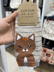 Tất cổ ngắn tổng hợp in hình mèo
