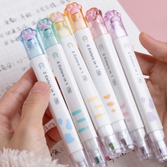 Bộ Bút Màu Highlight Bút Dạ Quang 12 Màu 6 Bút Hình Chân Mèo