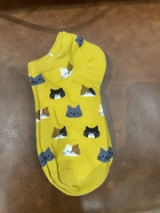 Vớ Tất Cổ Ngắn Chất Liệu Cotton Nữ Hình Mèo Dễ Thương Phong Cách Hàn Quốc Nhật Bản Mùa hè Mùa đông