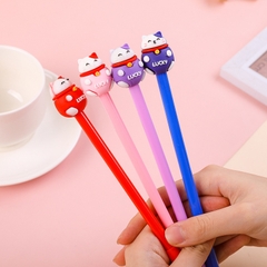 Bút bi mèo thần tài (đỏ, hồng, tím, xanh)
