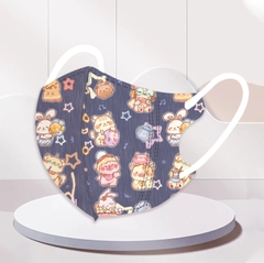 Khẩu trang trẻ em hình mèo màu sắc (set 10c)