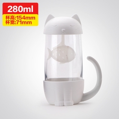Cốc kèm túi lọc trà 300ml hình mèo