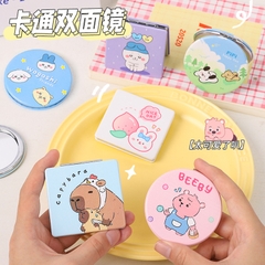 Gương gập mini 2 mặt nhiều màu họa tiết hình mèo