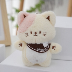 Móc khóa bông mèo đáng yêu đeo yếm