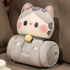 Bộ chăn cuộn hình mèo xám