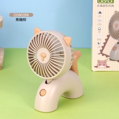 Quạt mini cầm tay hình mèo con có chân, cổng sạc usb