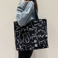 Túi tote vải canvas họa tiết hình mèo